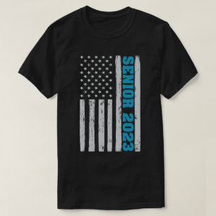 Senior 2023 Usa American Flag Graduation Gift T-Shirt