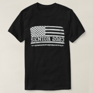 Senior 2023 Usa American Flag Graduation Gift T-Shirt