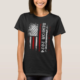 Senior 2024 American Flag Usa Graduation Class Of T-Shirt