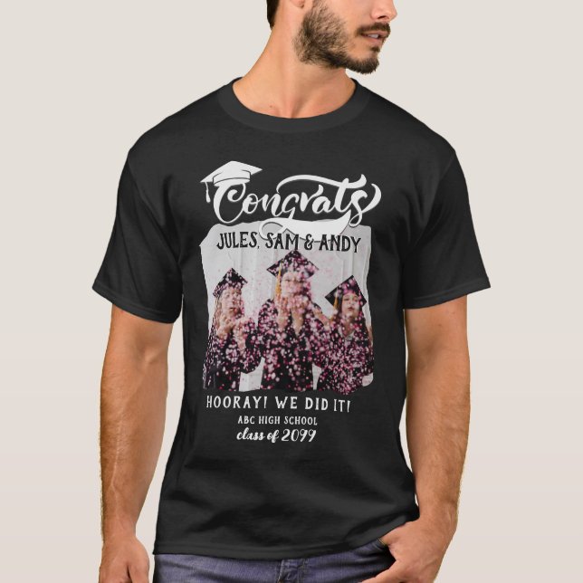 Senior 2024 BFF GRAD Congrats Graduate Graduation T-Shirt (Front)