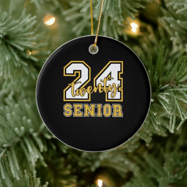 Senior 2024 Class of 2024 For College High School Ceramic Ornament (Tree)