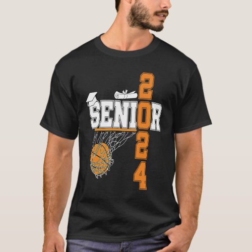Senior 2024 Class Of 2024 Graduate Basketball Grad T_Shirt