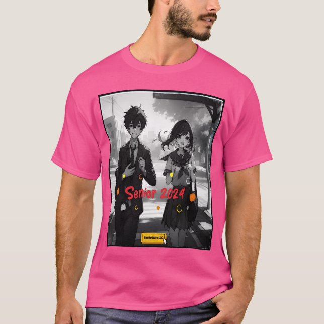 Senior 2024 Counterfeit Anime Aesthetic girl T-Shirt (Front)