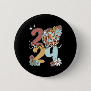 Senior 2024 Disco Balls Last Day Of School Graduat Button