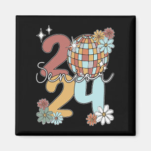 Senior 2024 Disco Balls Last Day Of School Graduat Magnet