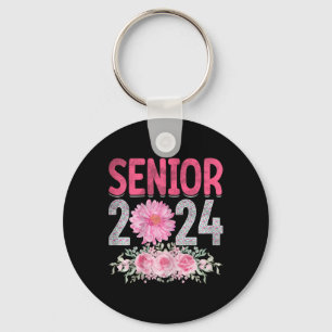 Senior 2024 Flower Graduation Class Of 2024 Women Keychain