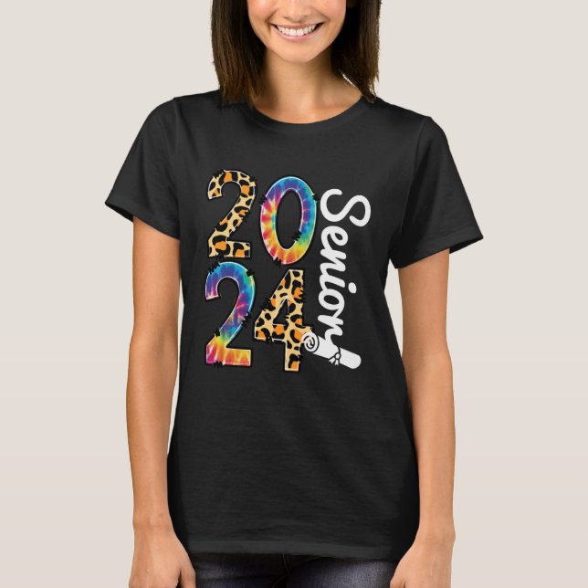 Senior 2024 Graduation Class of 2024 Senior Tie Dy T-Shirt (Front)