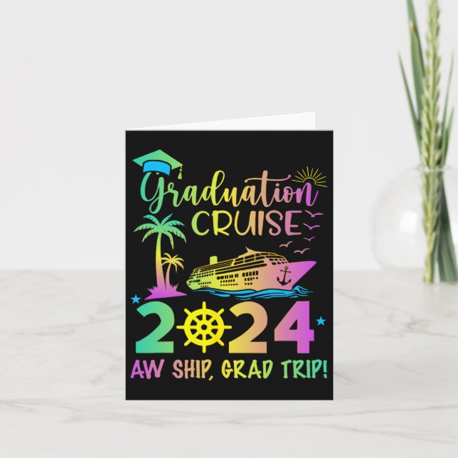Senior 2024 Graduation Cruise Aw Ship Grad Trip Pa Card (Front)