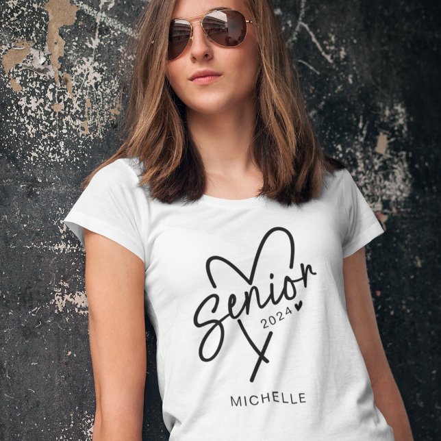 Senior 2024 trendy heart modern T-Shirt (Creator Uploaded)