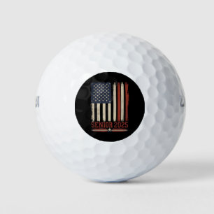 Senior 2025 American Flag USA Graduation Class Of Golf Balls