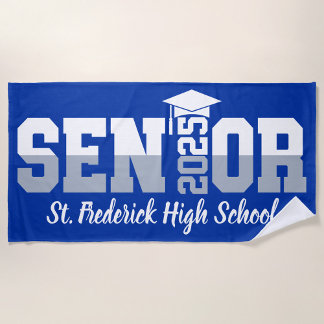 Senior 2025 Beach Towel  Any School Any Colors