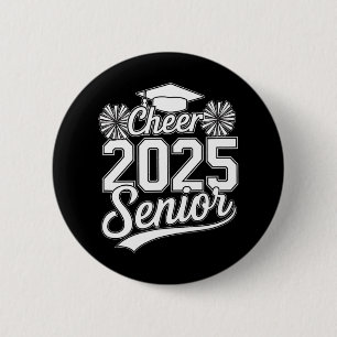 Senior 2025 Cheer Team Mom High School Graduation Button