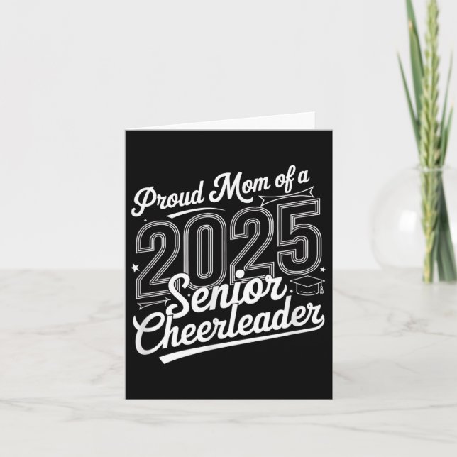 Senior 2025 Cheer Team Mom High School Graduation  Card (Front)