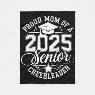 Senior 2025 Cheer Team Mom High School Graduation  Fleece Blanket