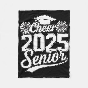 Senior 2025 Cheer Team Mom High School Graduation  Fleece Blanket
