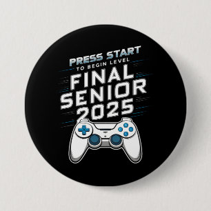 Senior 2025 Class of 2025 Gamer Video Games Button