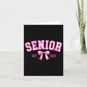 Senior 2025 Coquette Cl Of 2025 Pink Bows Retro Card