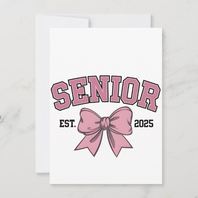 Senior 2025 Coquette Class of 2025 Pink Bows Invitation (Front)