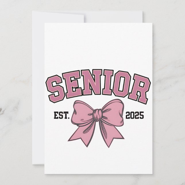 Senior 2025 Coquette Class of 2025 Pink Bows Invitation (Front)