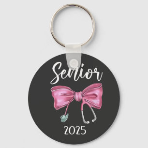 Senior 2025 Coquette Class of 2025 Pink Bows Keychain
