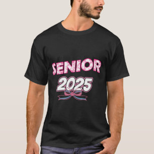 Senior 2025 Coquette Pink Bow Class of 2025 Back T T-Shirt