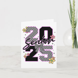 Senior 2025 Graduation Coquette Bow Graduate Women Card
