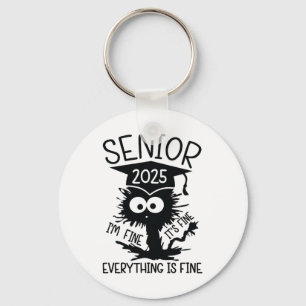 Senior 2025 High School College Graduation Year Cl Keychain