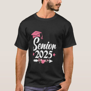 Senior 2025 Pink Graduate Hat Class of 2025 Gradua T-Shirt