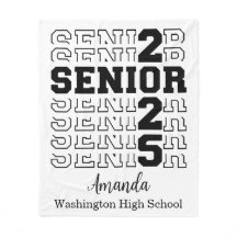 Senior 2025 Velveteen Plush Blanket, Personalized 