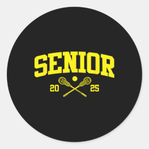 Senior 2025 Vintage Sports Cl Of 2025 Lacrosse Pla Classic Round Sticker