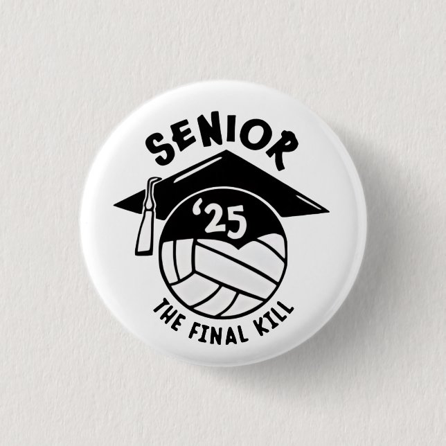 Senior 2025 Volleyball Graduation  Button (Front)