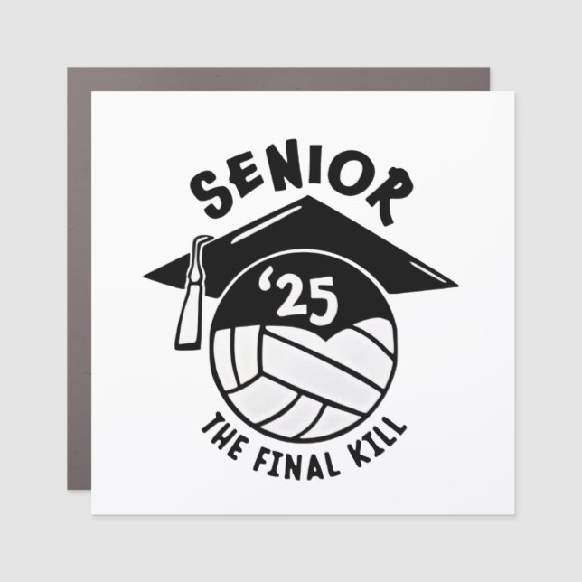 Senior 2025 Volleyball Graduation  Car Magnet (Front)