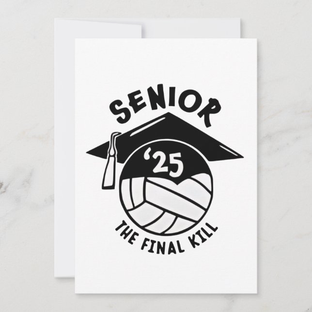 Senior 2025 Volleyball Graduation  Holiday Card (Front)