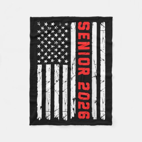 Senior 2026 Aamerican Flag Usa Cl Of 2026 Fleece Blanket