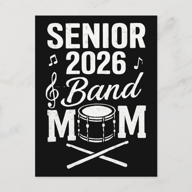Senior 2026 Band Mom Postcard (Front)