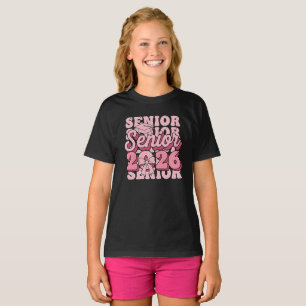 Senior 2026 Class of 2026 Coquette Pink Bow Gradua T-Shirt