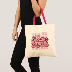 Senior 2026 Class of 2026 Coquette Pink Bow Gradua Tote Bag