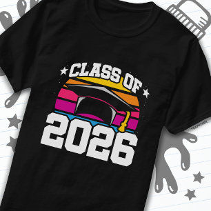 Senior 2026 Class of 2026 Graduation Retro Sunset T-Shirt