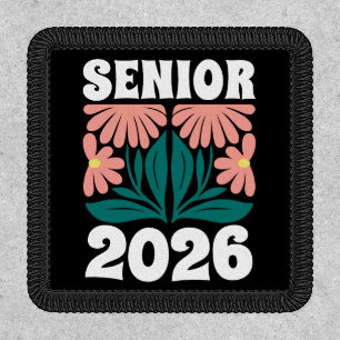 Senior 2026 Custom Retro Groovy Flowers Graduation Patch