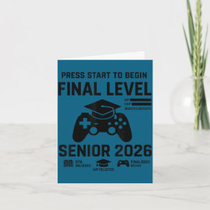 Senior 2026 final level funny gamer graduation 202 card