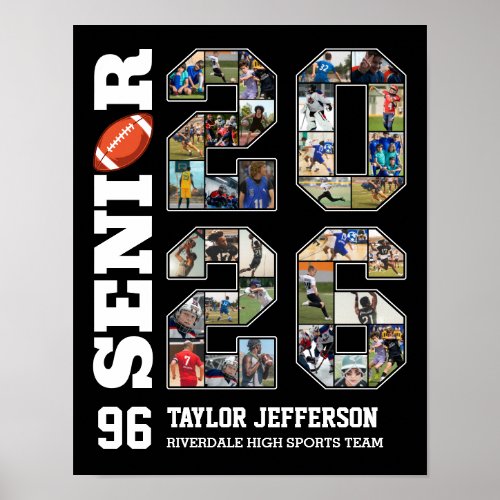 Senior 2026 Football Team Sports Photo Collage