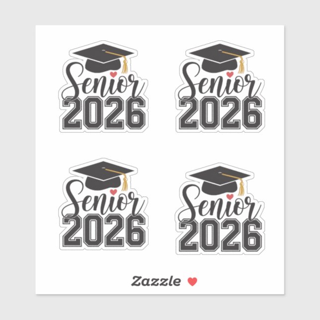 Senior 2026 Graduation Cap Sticker (Sheet)