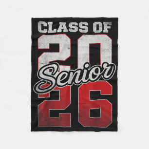 Senior 2026 Graduation My Last First Day Of Cl Of  Fleece Blanket