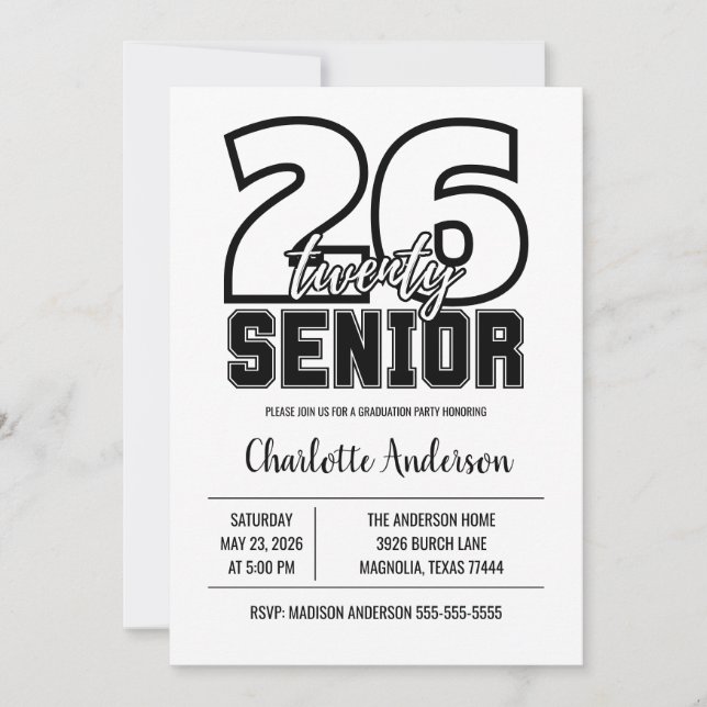 Senior 2026 Graduation Photo Invitation (Front)