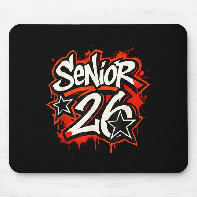 Senior 2026 Graffiti Drip Style Graduation Graphic Mouse Pad (Front)