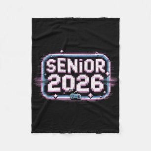Senior 2026 Retro Gamer Graduation Vibes Fleece Blanket