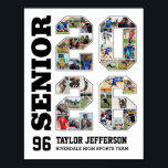 Senior 2026 School Sports Team Photo Collage Poster<br><div class="desc">Personalized senior sports photo collage for athlete and sports player. This customizable photo gift is perfect for senior night, sports award banquet or birthday gift for your athlete son, daughter or student. It's a great way to display precious moments and memories from their sports games. The poster features a collage...</div>