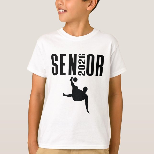 Senior 2026 Soccer Silhouette Design Cl Of 26  T-Shirt (Front)