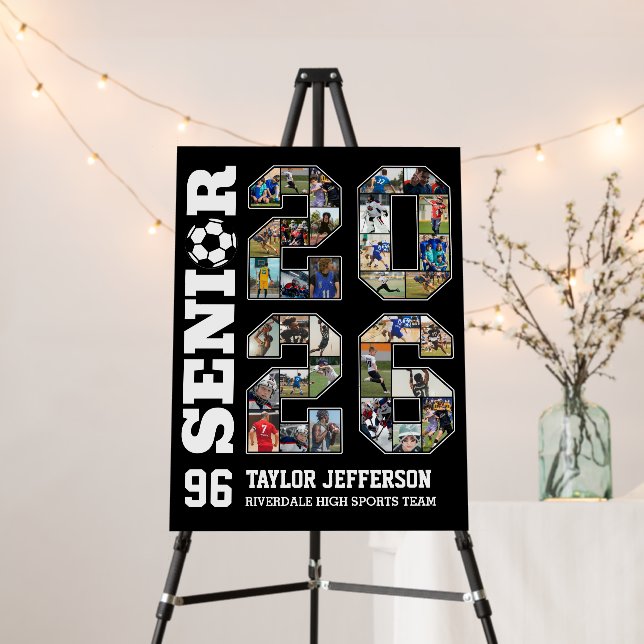 Senior 2026 Soccer Team Sports Photo Collage Foam Board (In Situ (Stand))