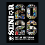 Senior 2026 Soccer Team Sports Photo Collage Poster<br><div class="desc">Personalized senior sports photo collage for athlete and sports player. This customizable photo gift is perfect for senior night, sports award banquet or birthday gift for your athlete son, daughter or student. It's a great way to display precious moments and memories from their sports games. The poster features a collage...</div>